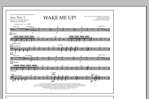 Download Tom Wallace Wake Me Up! - Aux. Perc. 1 Sheet Music