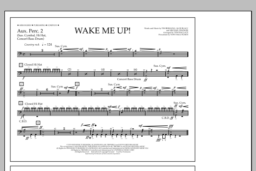 Download Tom Wallace Wake Me Up! - Aux. Perc. 2 Sheet Music