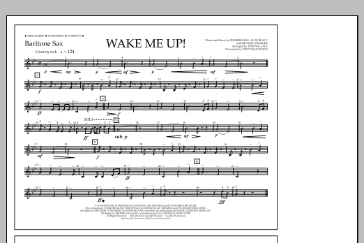 Download Tom Wallace Wake Me Up! - Baritone Sax Sheet Music
