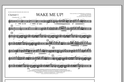 Download Tom Wallace Wake Me Up! - Clarinet 1 Sheet Music