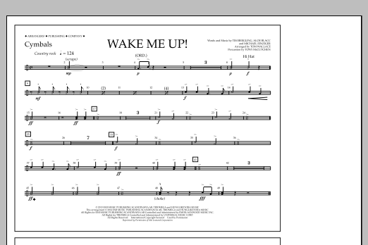 Download Tom Wallace Wake Me Up! - Cymbals Sheet Music