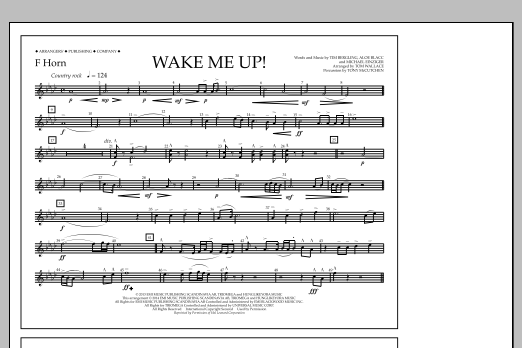 Download Tom Wallace Wake Me Up! - F Horn Sheet Music
