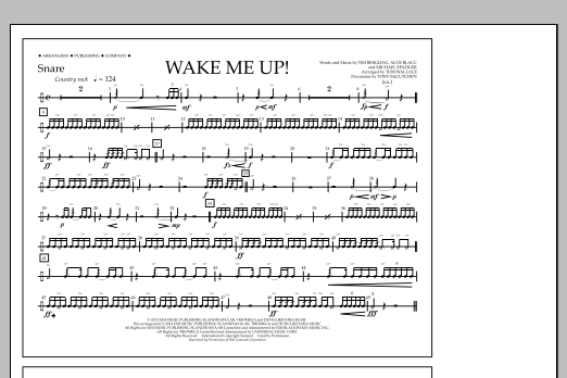 Download Tom Wallace Wake Me Up! - Snare Sheet Music