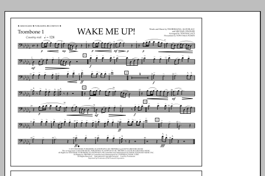 Download Tom Wallace Wake Me Up! - Trombone 1 Sheet Music