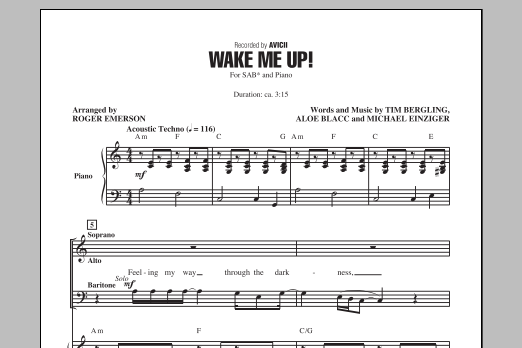 Download Avicii Wake Me Up (arr. Roger Emerson) Sheet Music