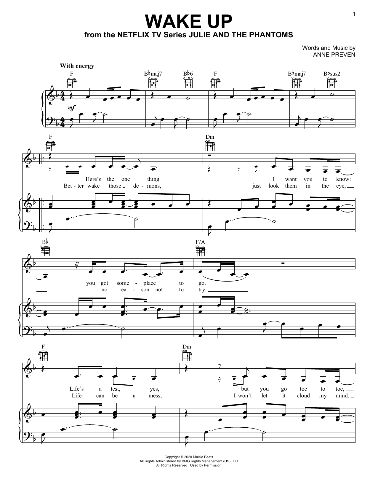 Download Madison Reyes Wake Up (from Julie and the Phantoms) Sheet Music