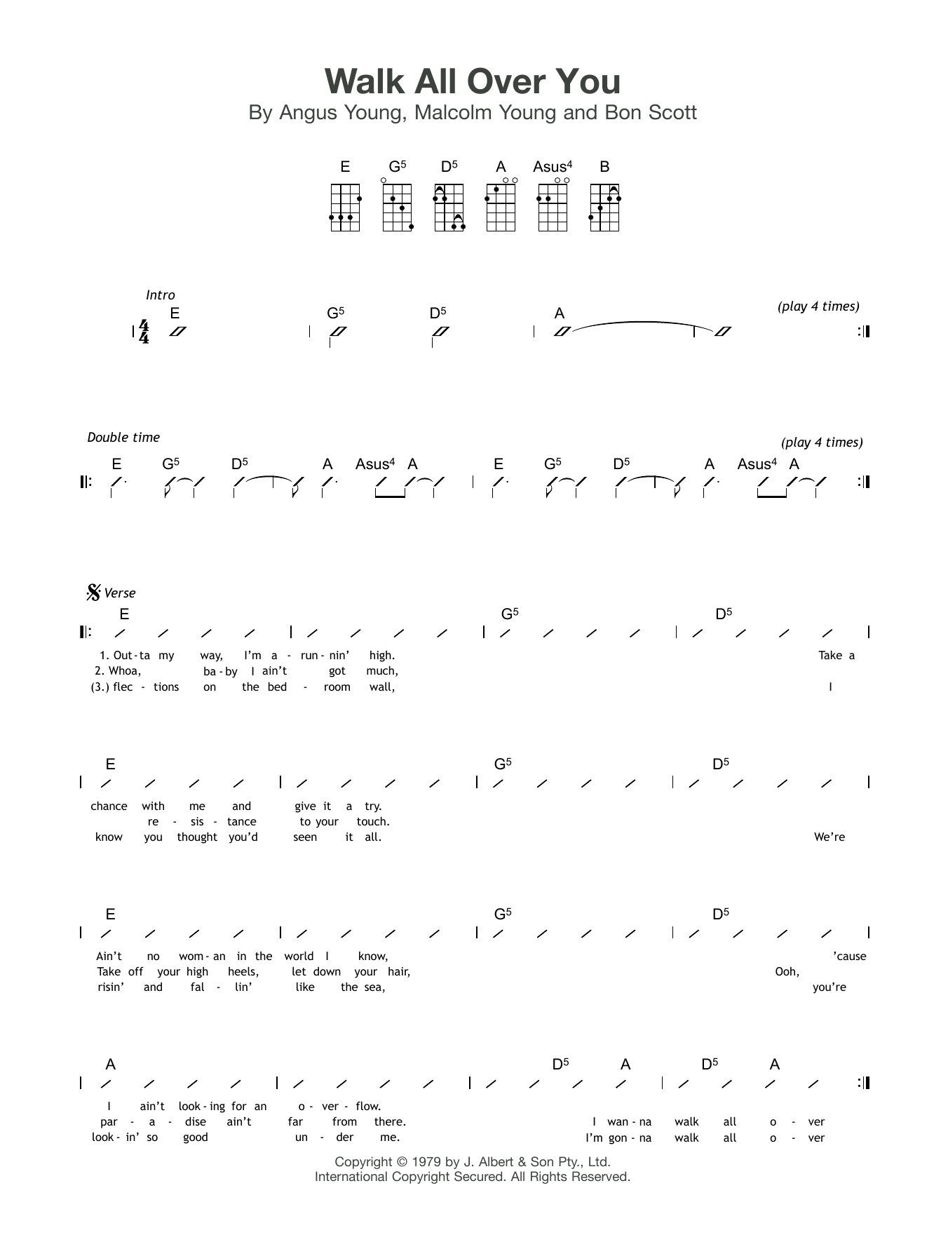 Download AC/DC Walk All Over You Sheet Music