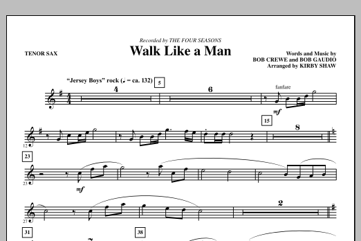 Download Kirby Shaw Walk Like A Man - Tenor Sax Sheet Music