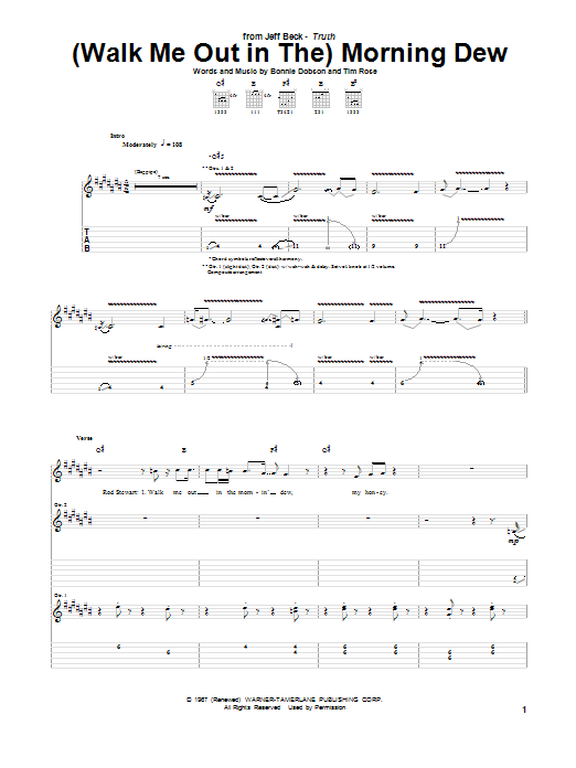 Download Jeff Beck (Walk Me Out In The) Morning Dew Sheet Music