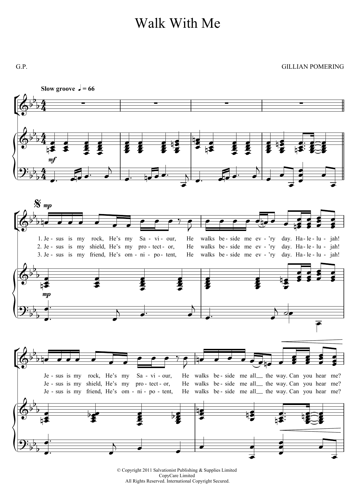 Download The Salvation Army Walk With Me Sheet Music