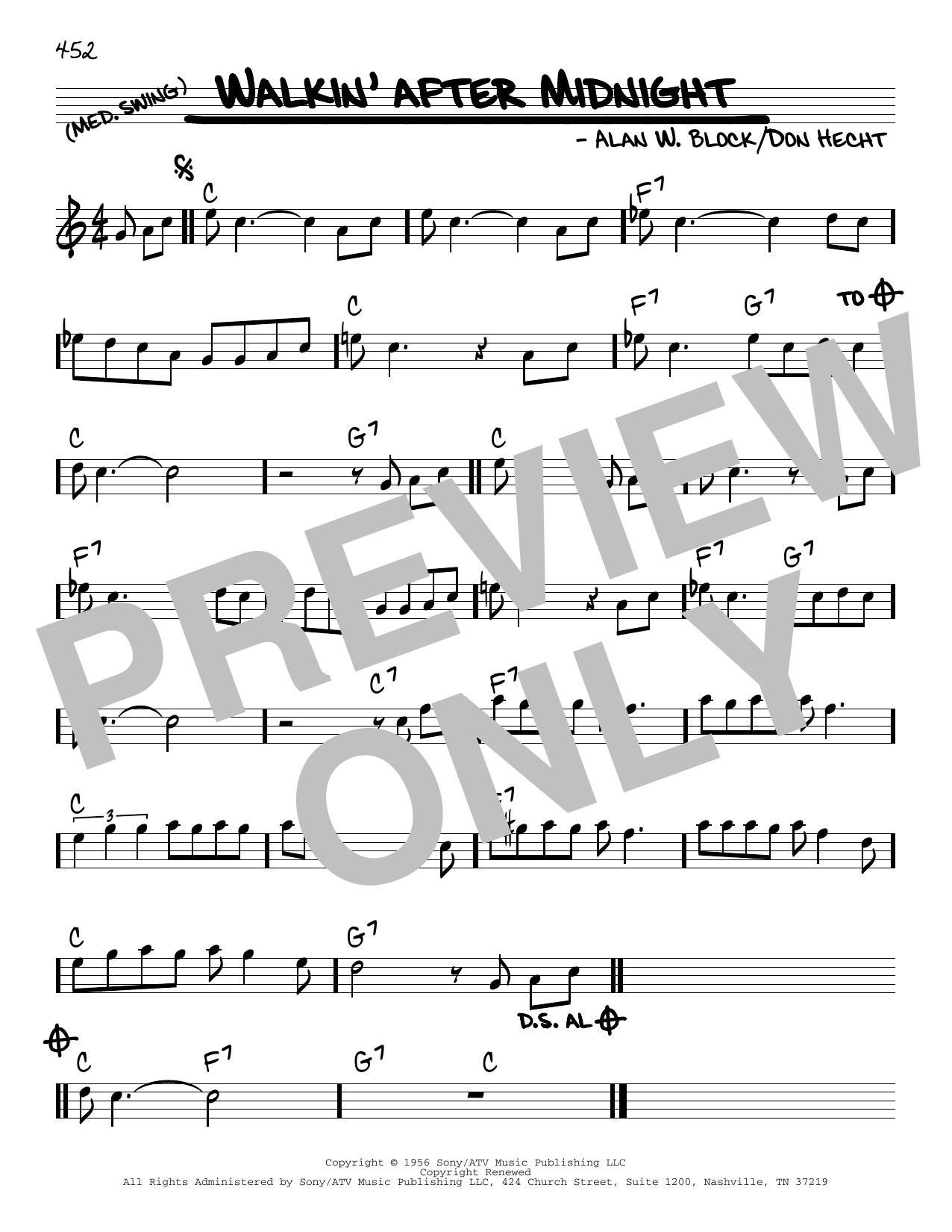 Download Patsy Cline Walkin' After Midnight Sheet Music