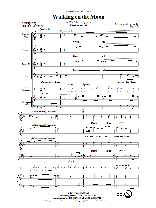 Download The Police Walking On The Moon (arr. The Police) Sheet Music