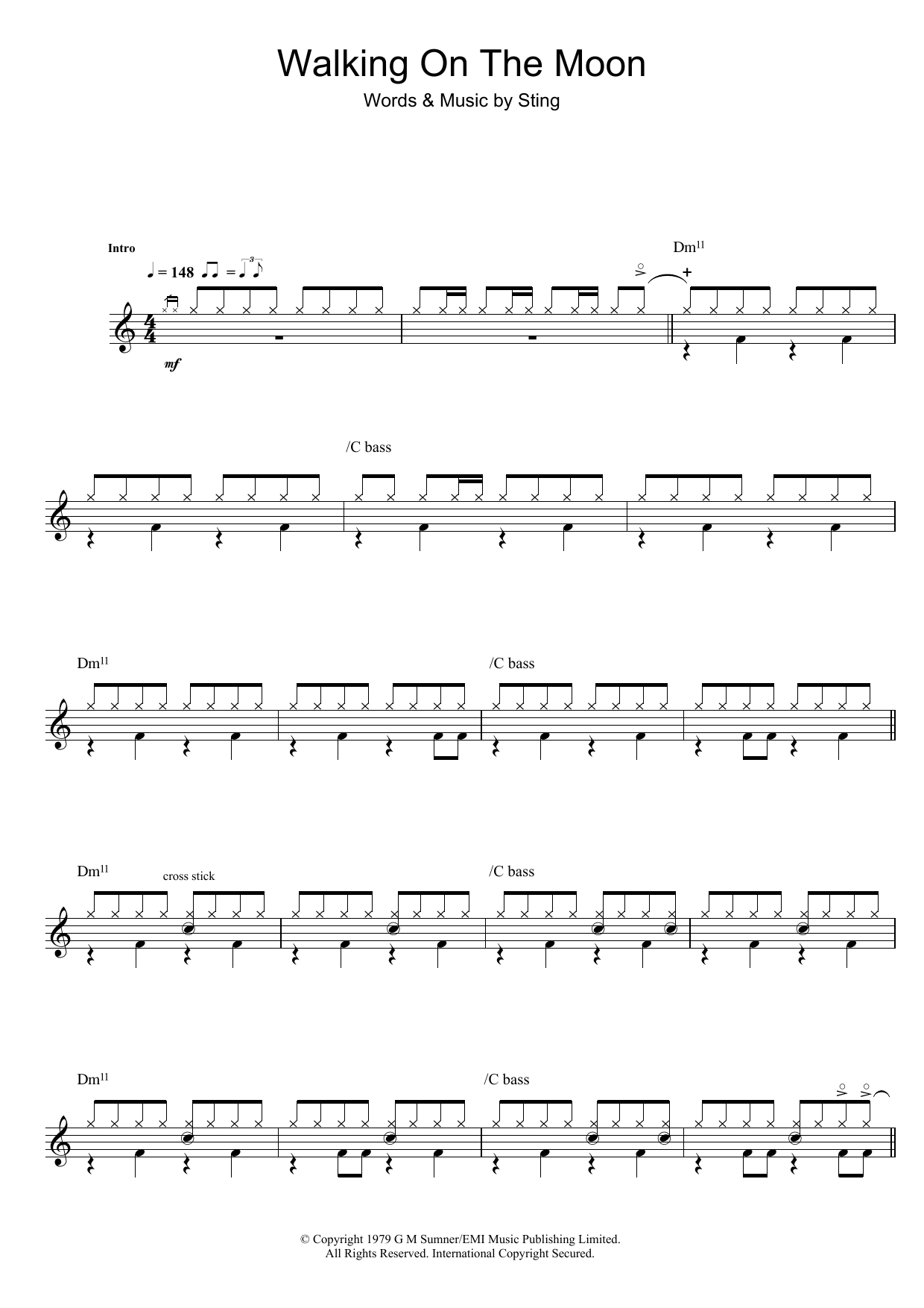 Download The Police Walking On The Moon Sheet Music