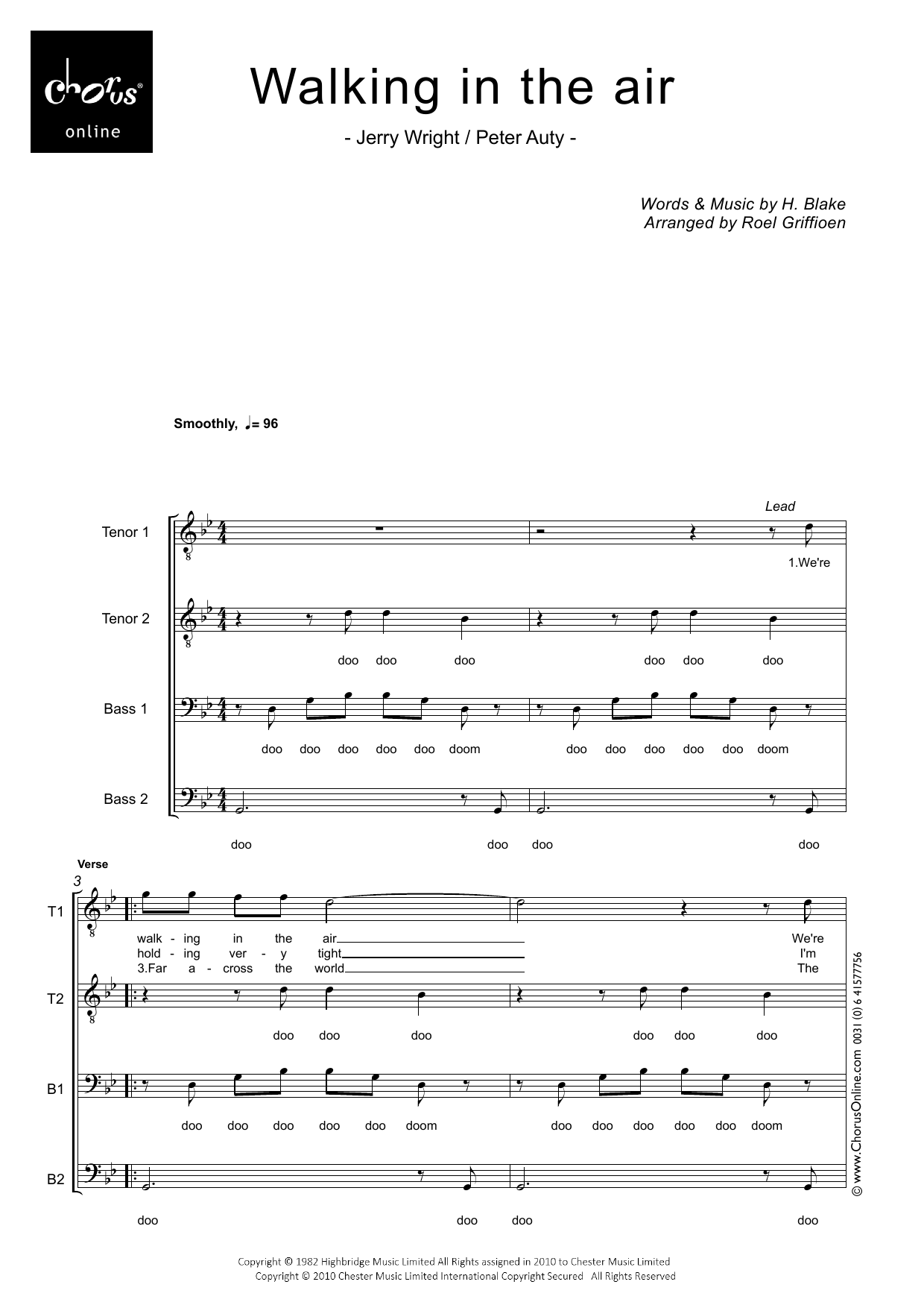 Howard Blake Walking In The Air (arr. Roel Griffioen) sheet music notes printable PDF score
