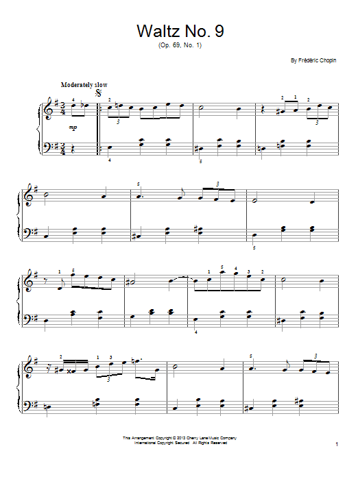 Download Frederic Chopin Waltz in A-Flat Major, Op. 69, No. 1 Sheet Music