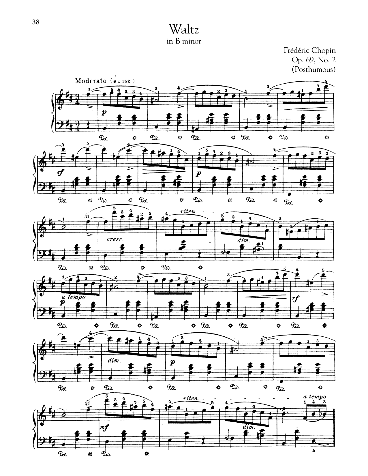 Download Frederic Chopin Waltz In B Minor, Op. 69, No. 2 Sheet Music