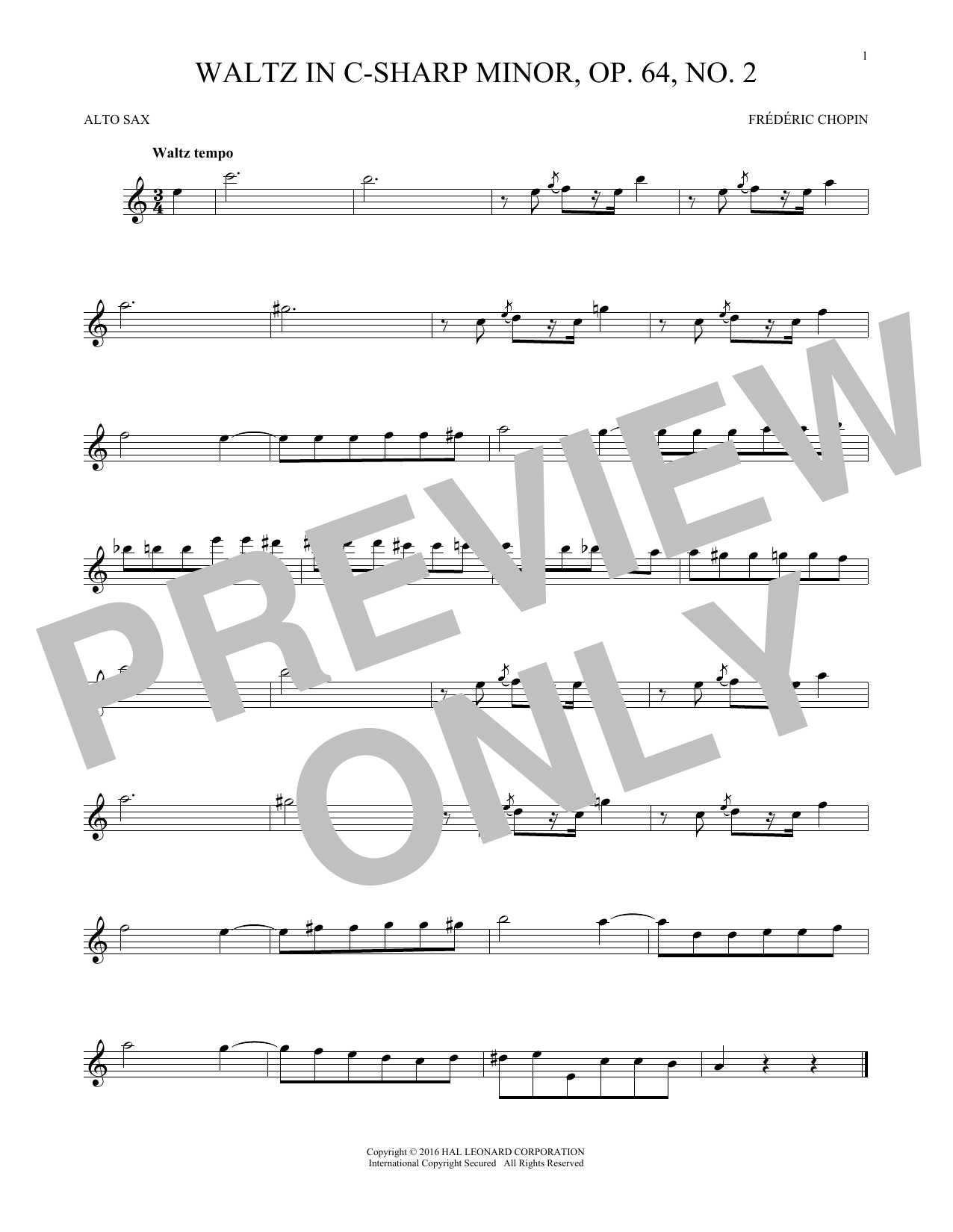 Download Frederic Chopin Waltz In C-Sharp Minor, Op. 64, No. 2 Sheet Music