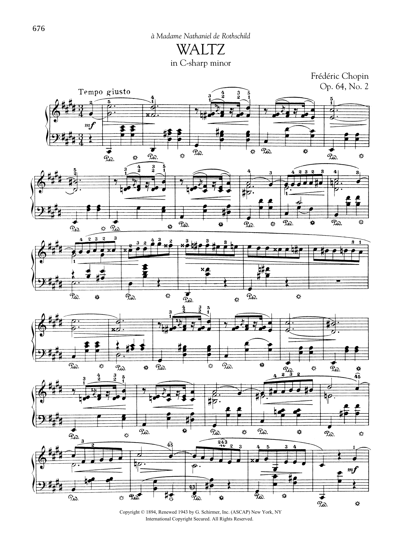 Download Frederic Chopin Waltz in C-sharp Minor, Op. 64, No. 2 Sheet Music