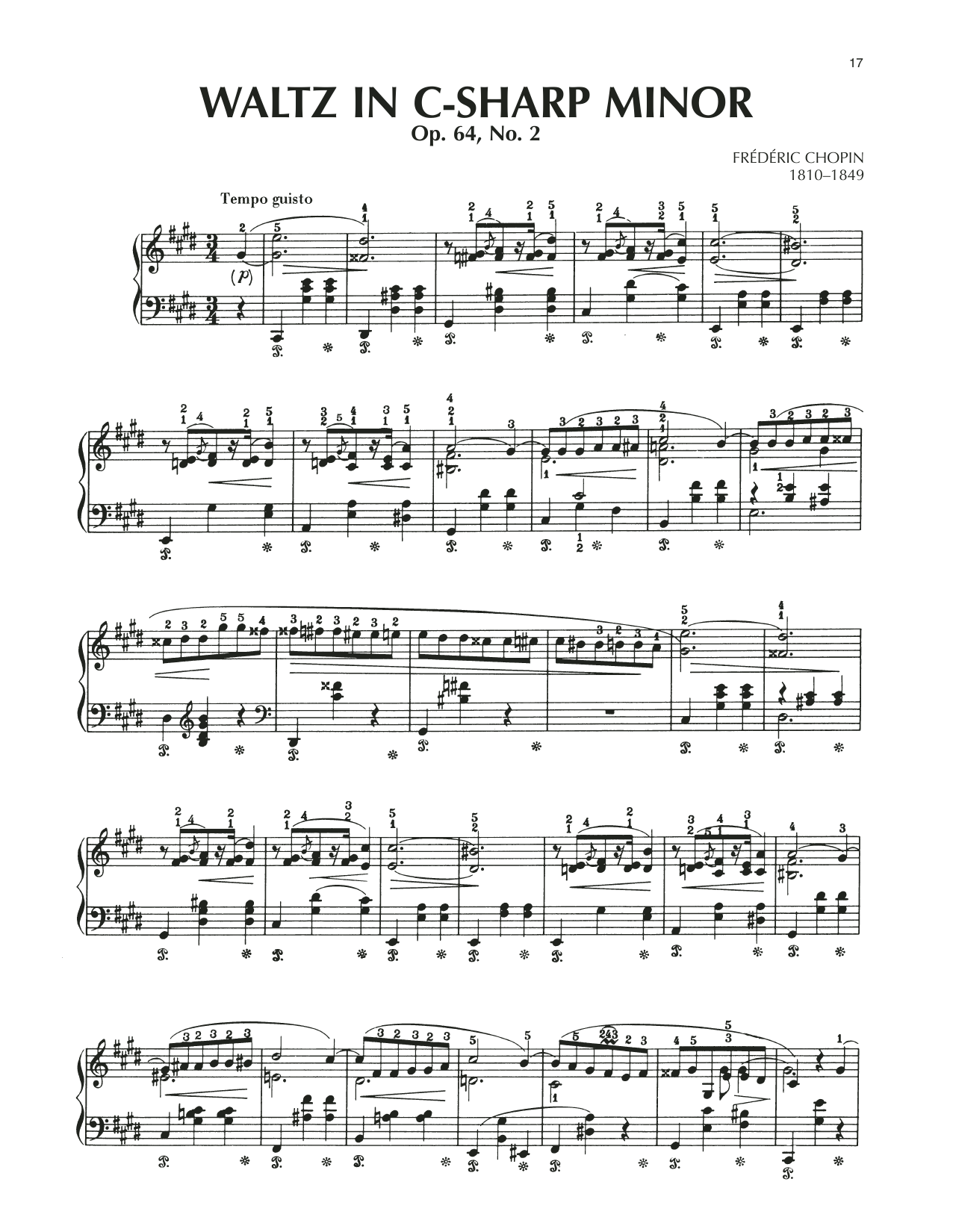 Download Frederic Chopin Waltz In C-Sharp Minor, Op. 64, No. 2 Sheet Music