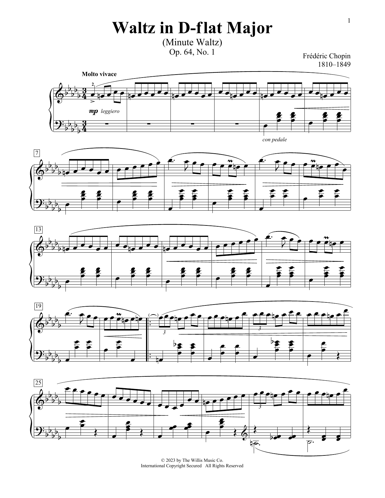 Frederic Chopin Waltz In D-Flat Major (