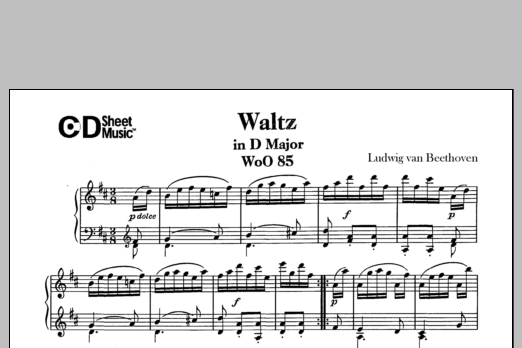 Download Ludwig van Beethoven Waltz In D Major, Woo 85 Sheet Music