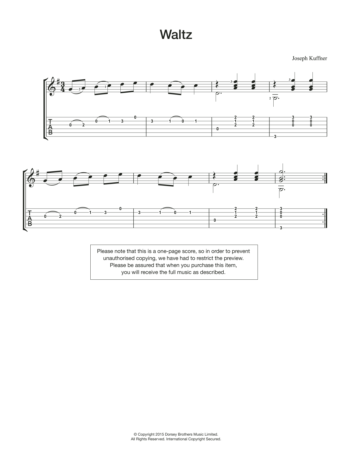 Download Joseph Kuffner Waltz Sheet Music