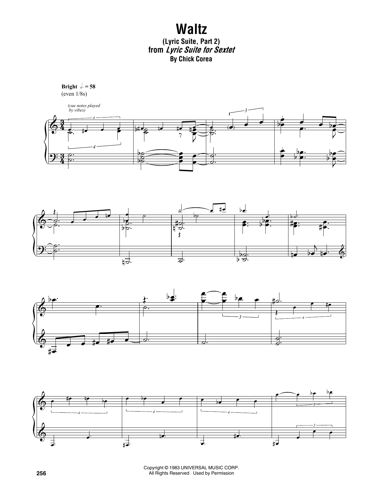 Download Chick Corea Waltz (Lyric Suite, Part 2) Sheet Music