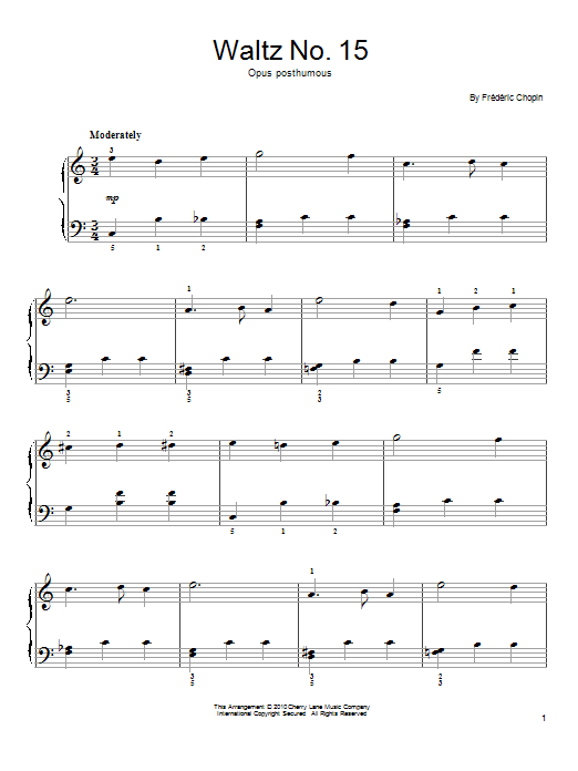 Download Frederic Chopin Waltz No. 15, Op. Posthumous, E Major Sheet Music