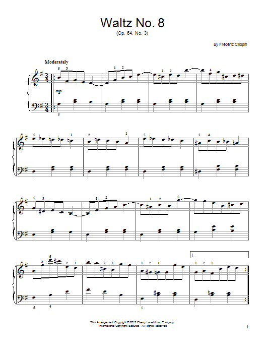 Download Frederic Chopin Waltz No. 8, Op. 64, No. 3 Sheet Music