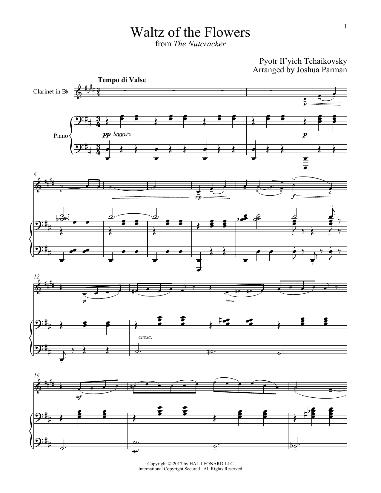 Download Pyotr Il'yich Tchaikovsky Waltz Of The Flowers Sheet Music