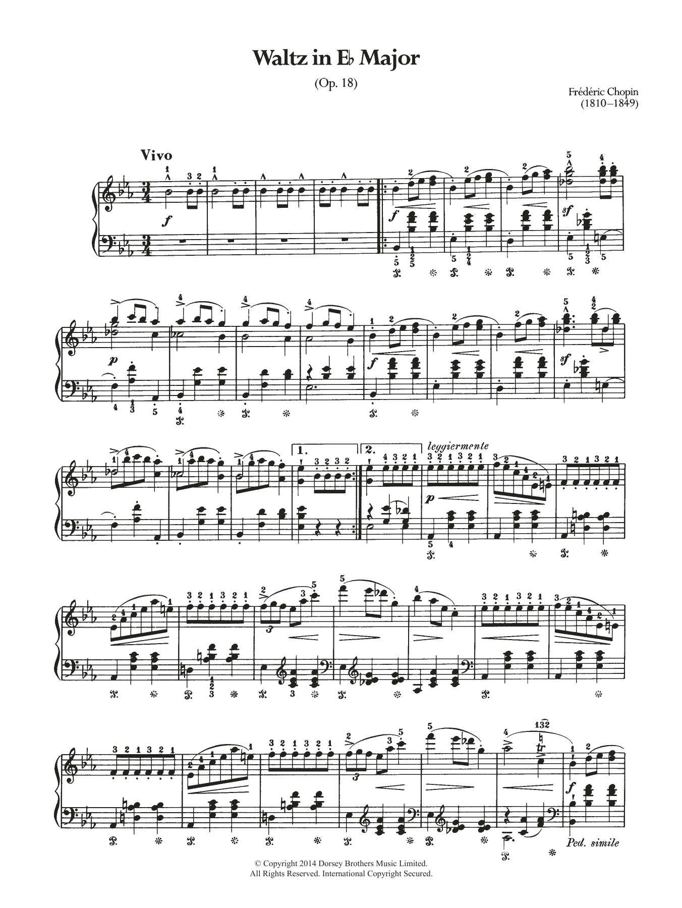 Download Frederic Chopin Waltz Op.18 (from 'Les Sylphides') Sheet Music