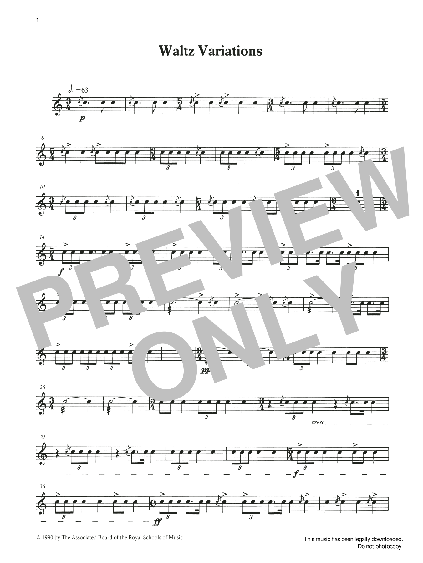 Download Ian Wright and Kevin Hathaway Waltz Variations from Graded Music for Sheet Music