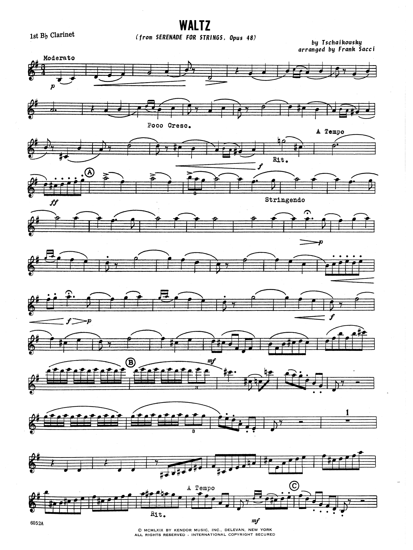 Download Frank Sacci Waltz From Serenade For Strings Op. 48 Sheet Music