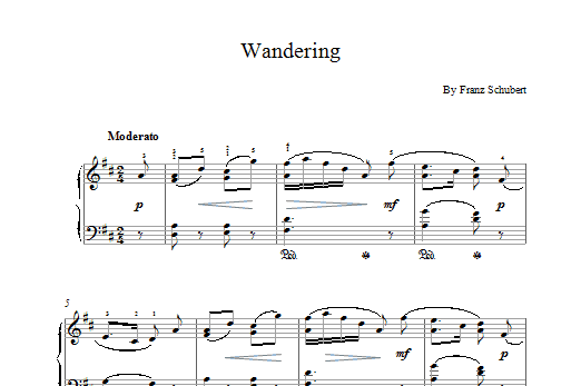 Franz Schubert Wandering sheet music notes printable PDF score