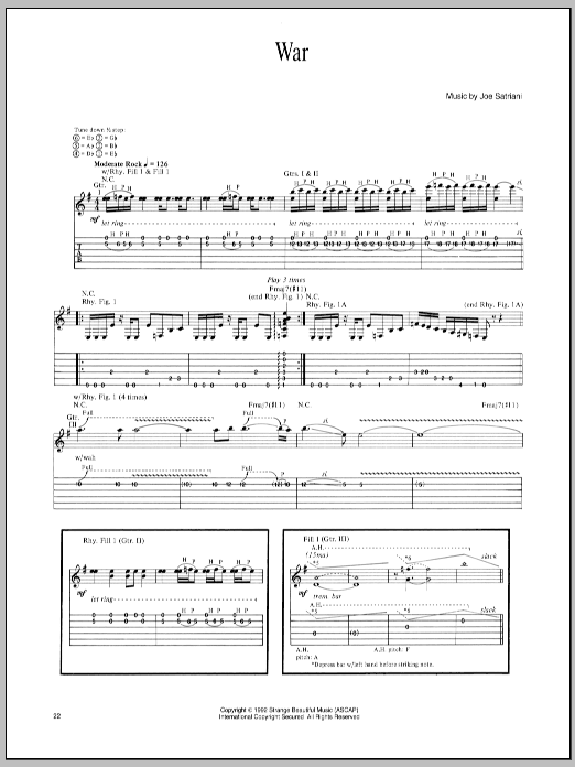 Download Joe Satriani War Sheet Music