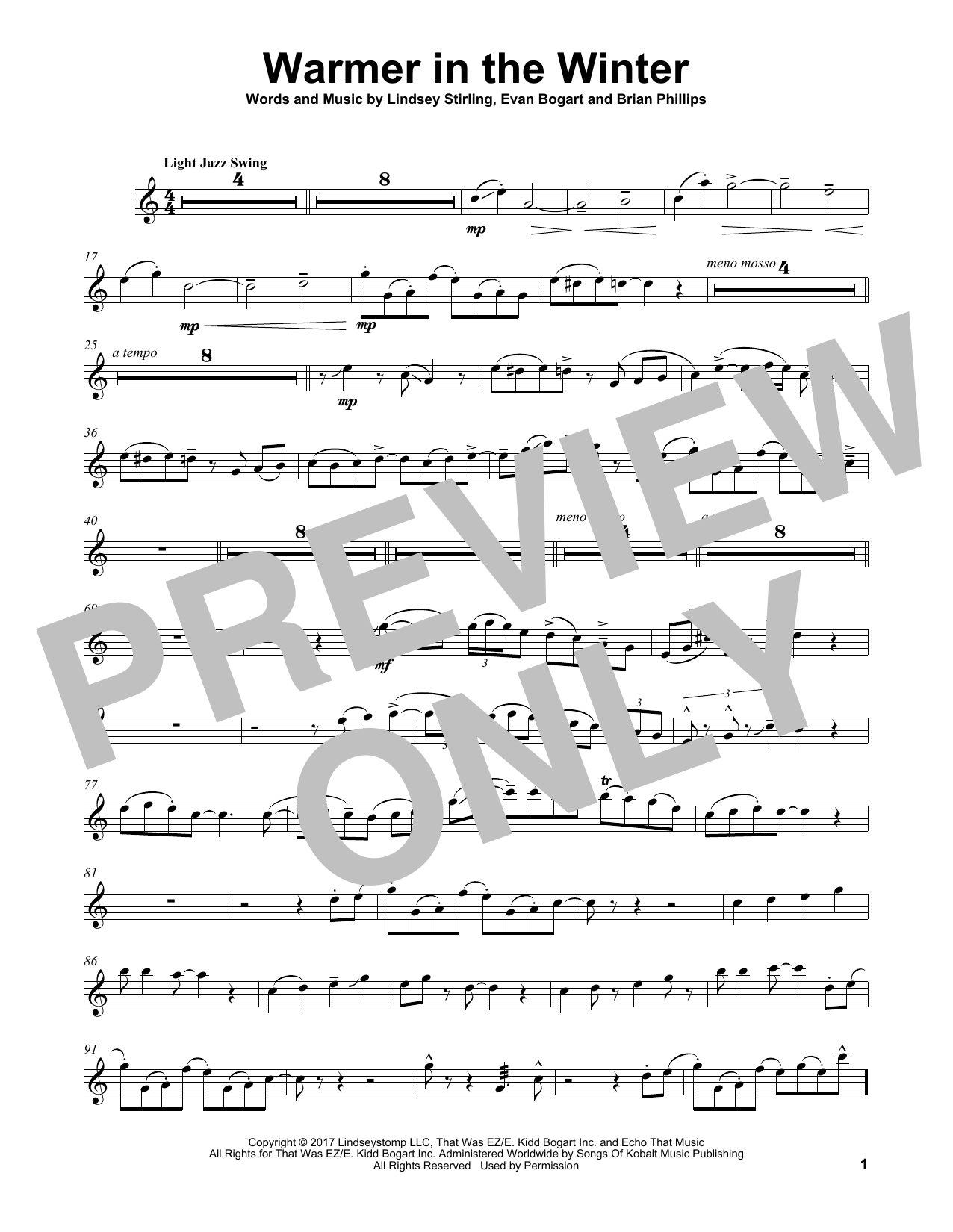 Download Lindsey Stirling Warmer In The Winter Sheet Music