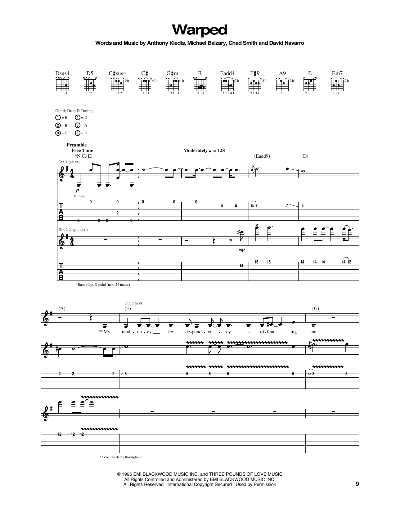 Download Red Hot Chili Peppers Warped Sheet Music