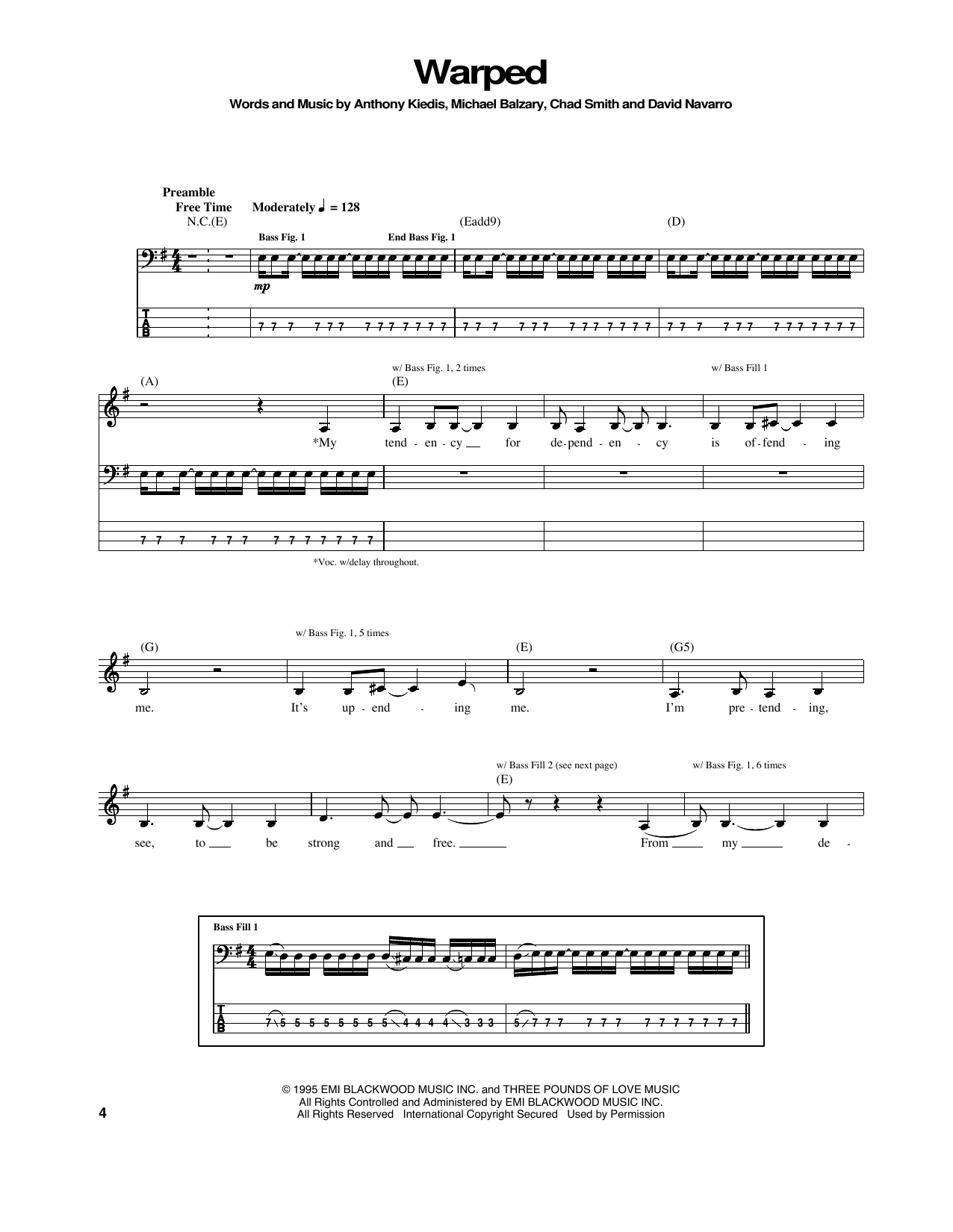 Download Red Hot Chili Peppers Warped Sheet Music