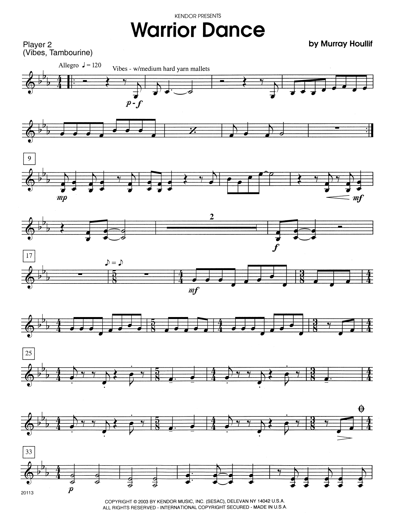 Download Murray Houllif Warrior Dance - Percussion 2 Sheet Music