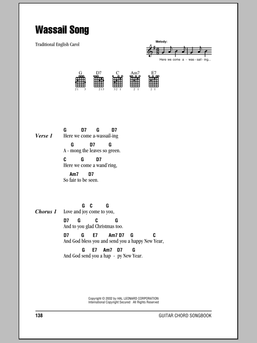 Download Traditional Wassail Song Sheet Music