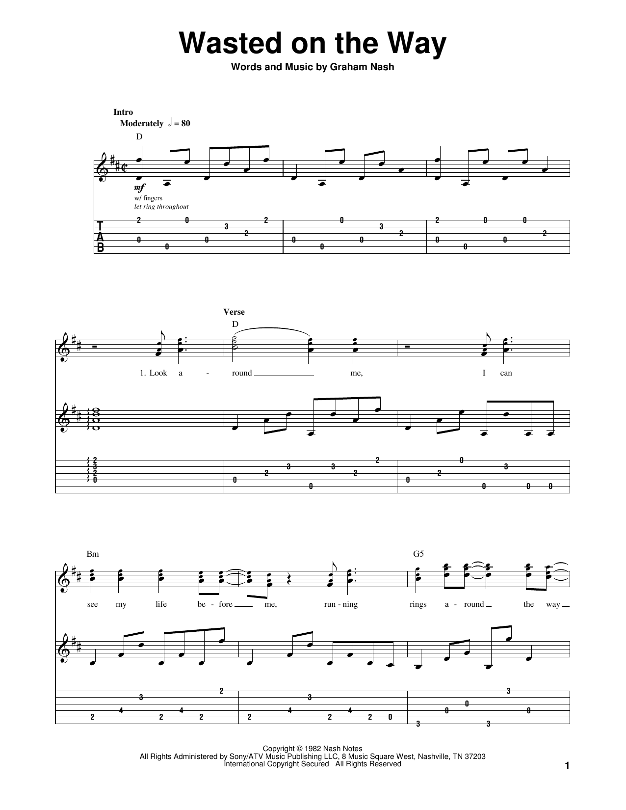 Download Crosby, Stills & Nash Wasted On The Way Sheet Music