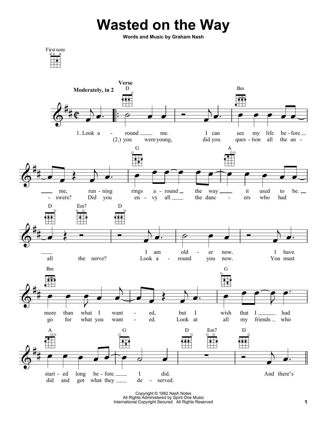 Download Crosby, Stills & Nash Wasted On The Way Sheet Music