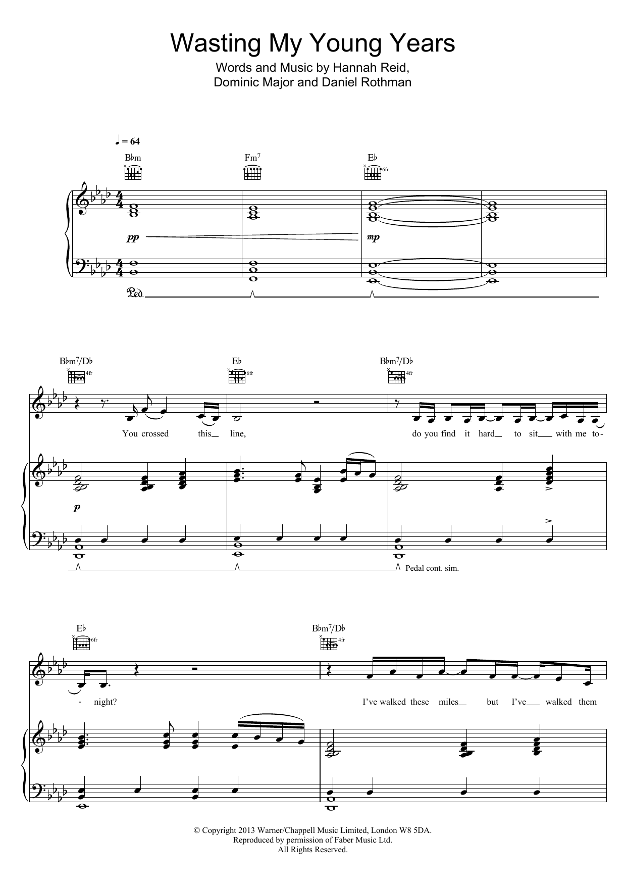 Download London Grammar Wasting My Young Years Sheet Music