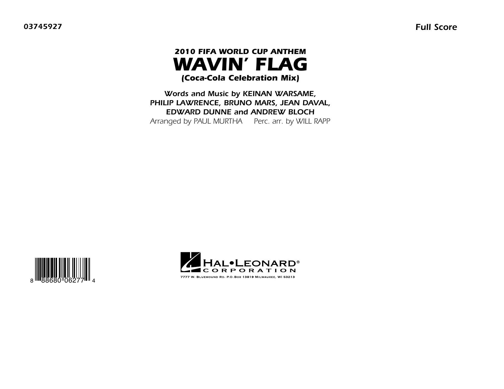 Download Paul Murtha Wavin' Flag - Conductor Score (Full Sco Sheet Music