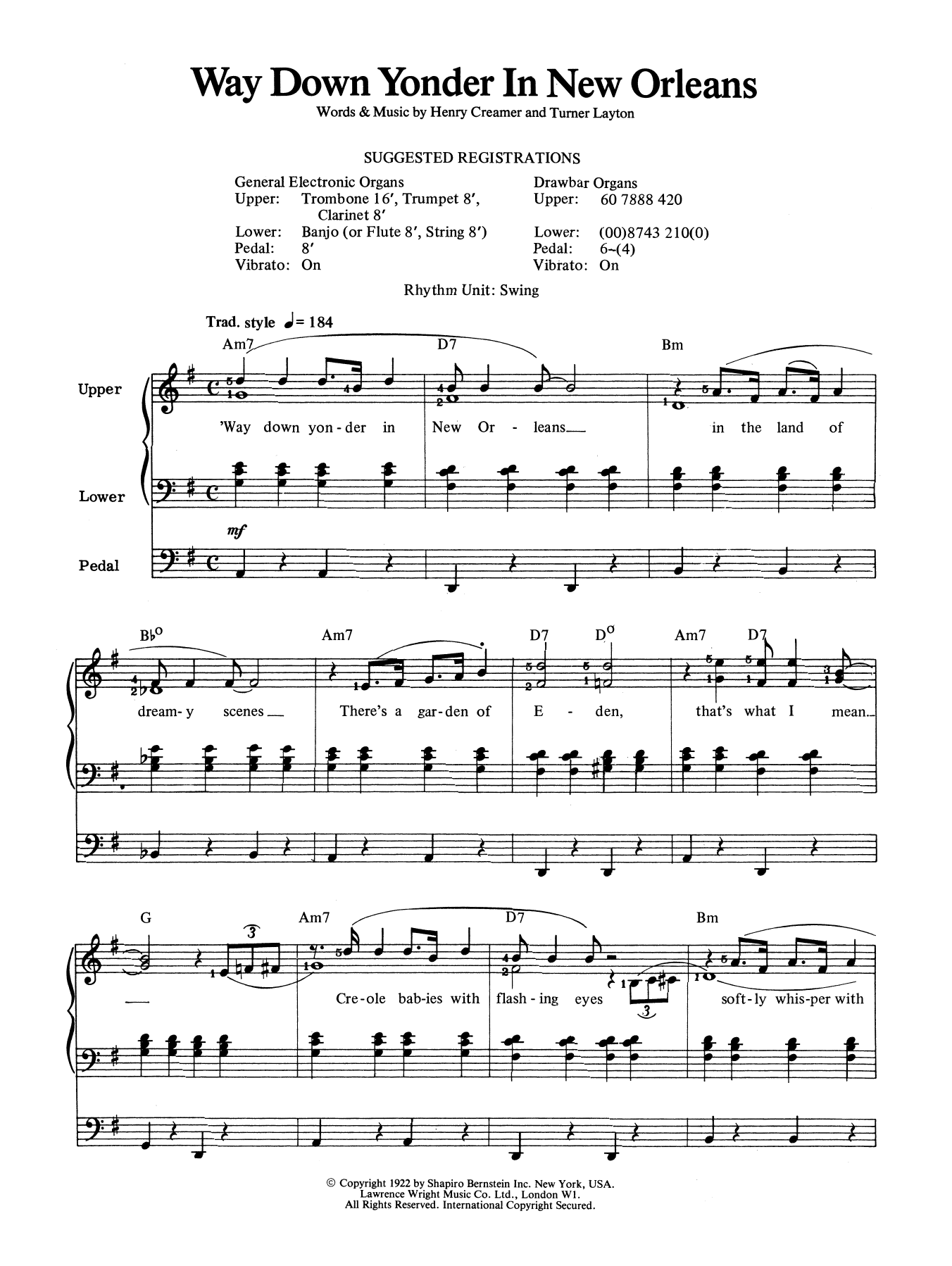 Download Louis Armstrong Way Down Yonder In New Orleans Sheet Music