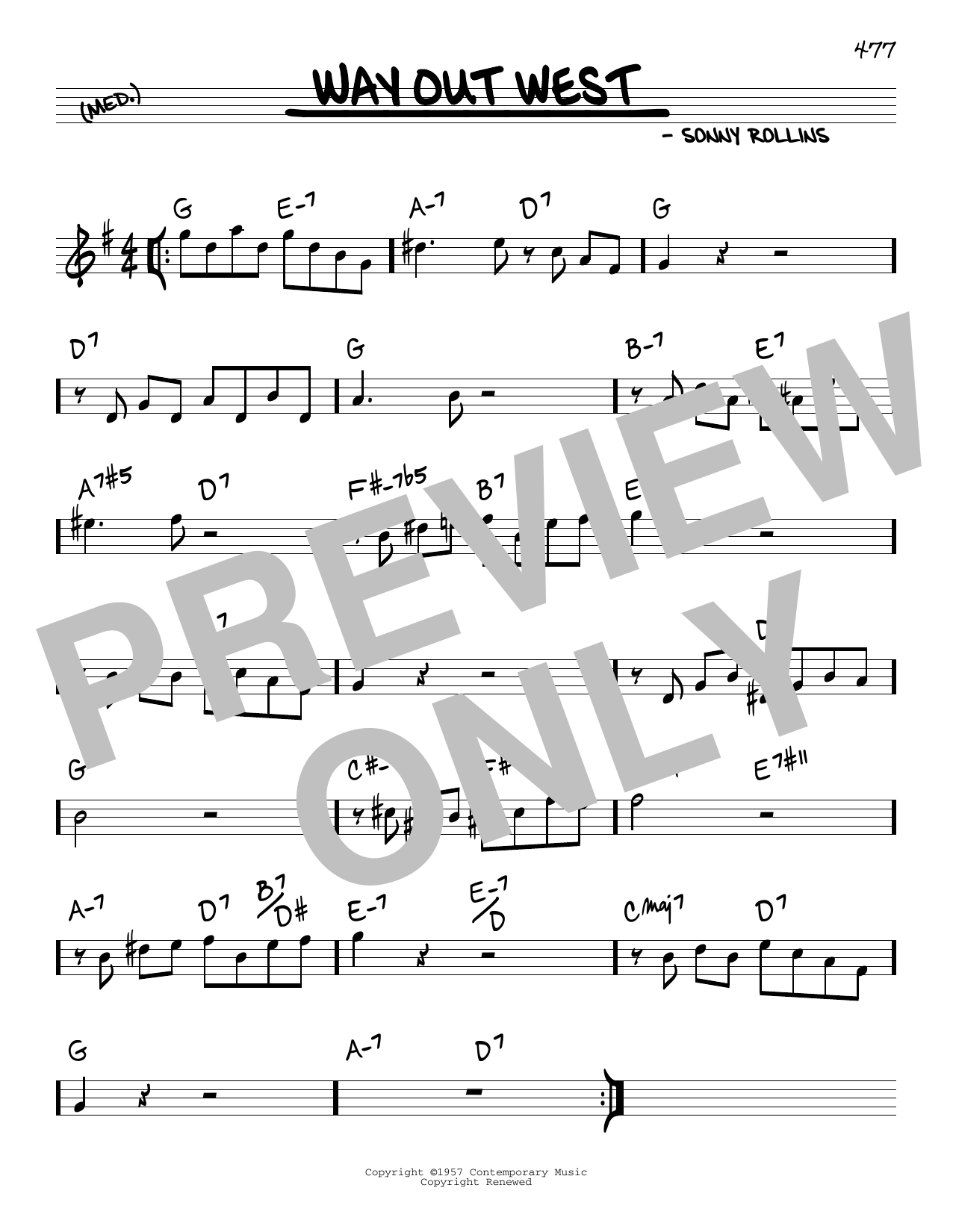 Download Sonny Rollins Way Out West Sheet Music