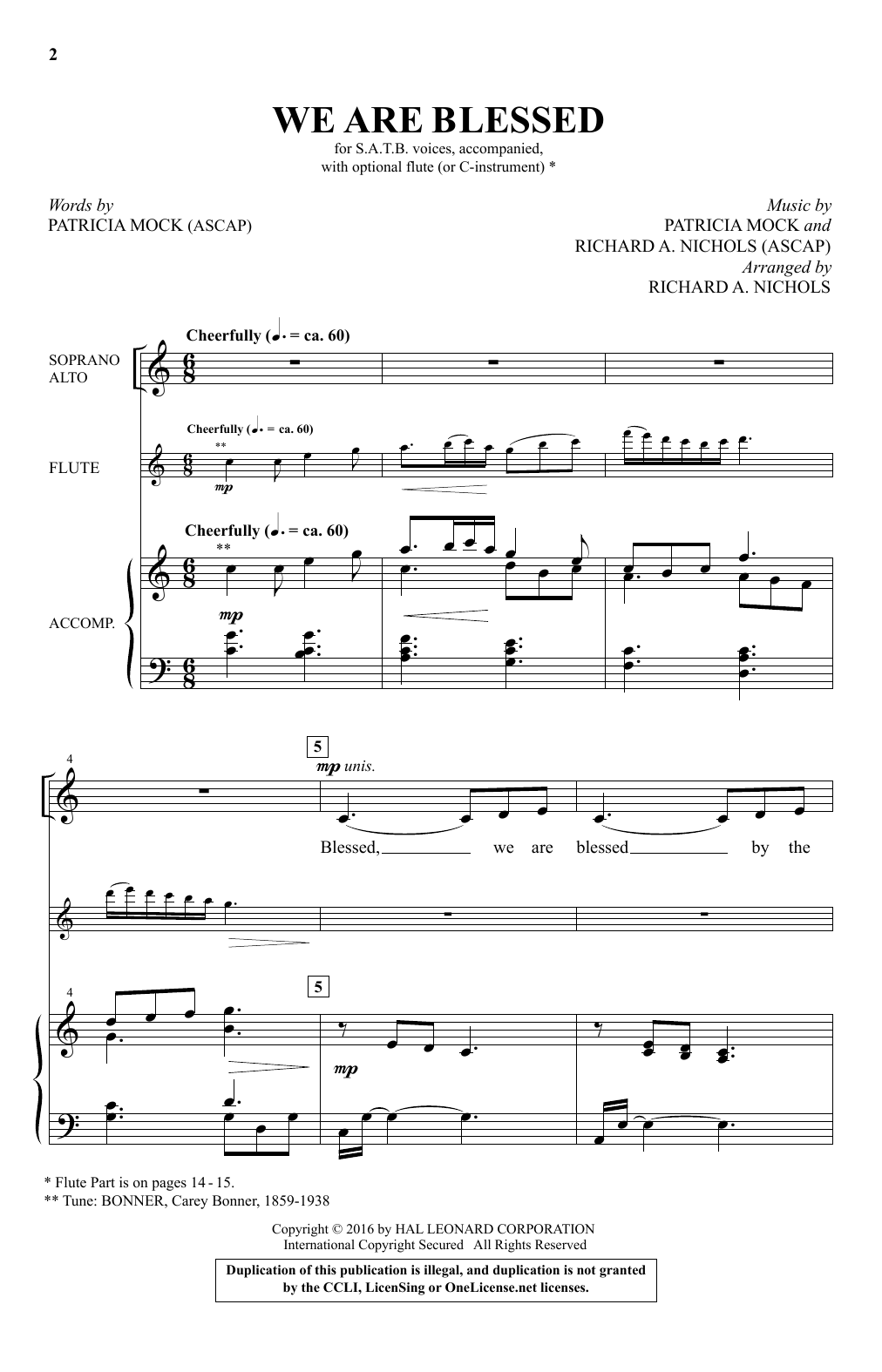 Download Richard Nichols We Are Blessed Sheet Music