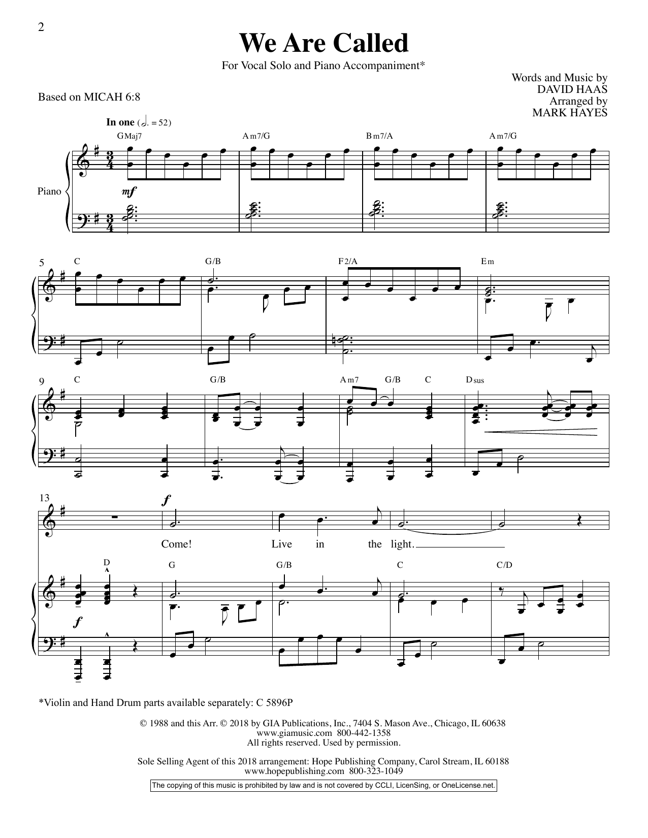 Download David Haas We Are Called Sheet Music