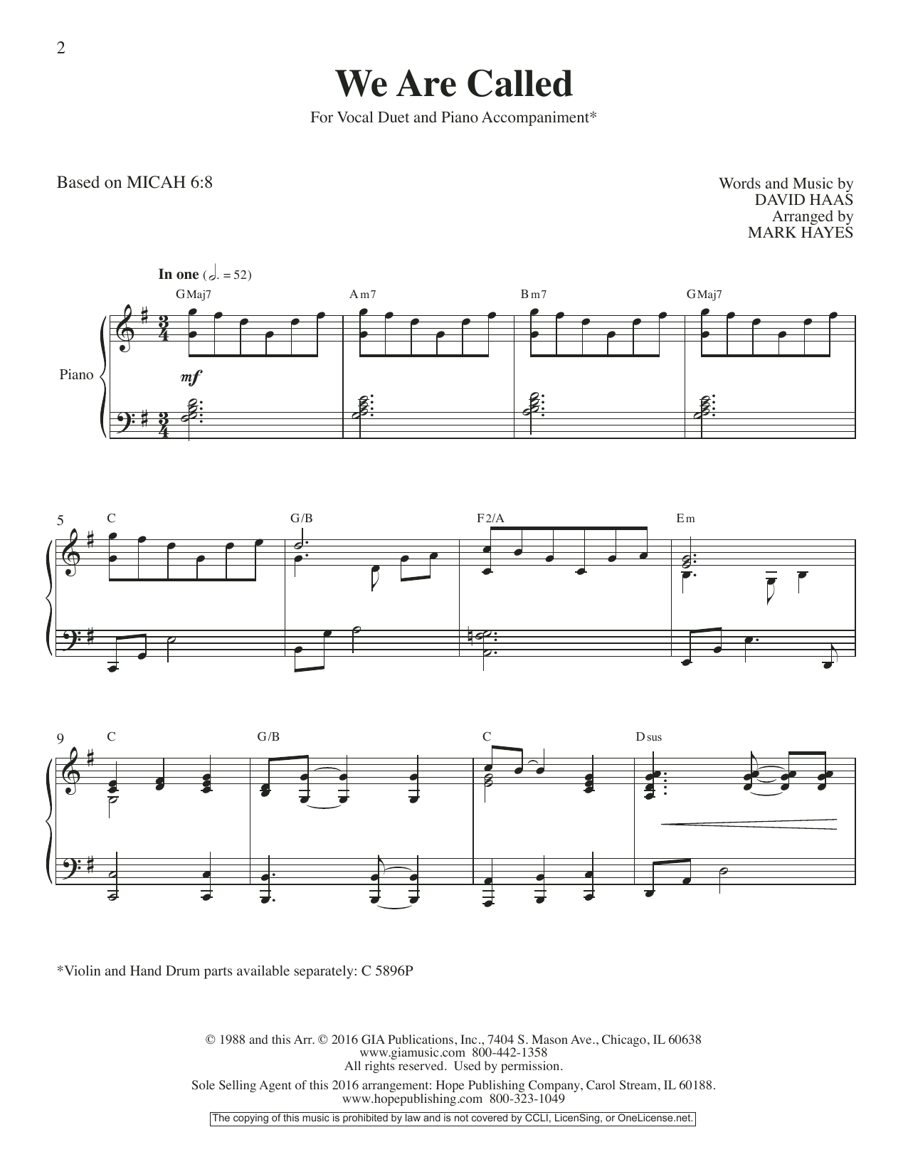 Download Mark Hayes We Are Called Sheet Music