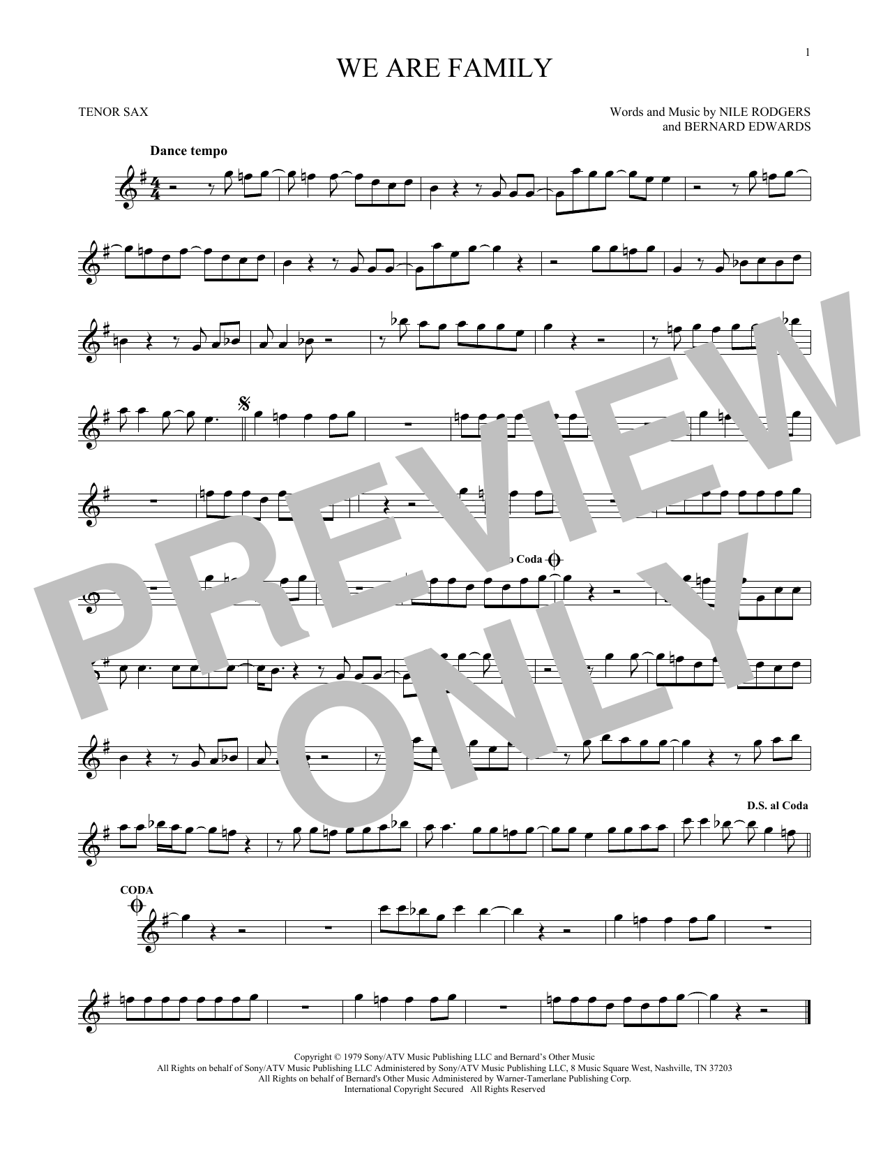 Download Sister Sledge We Are Family Sheet Music